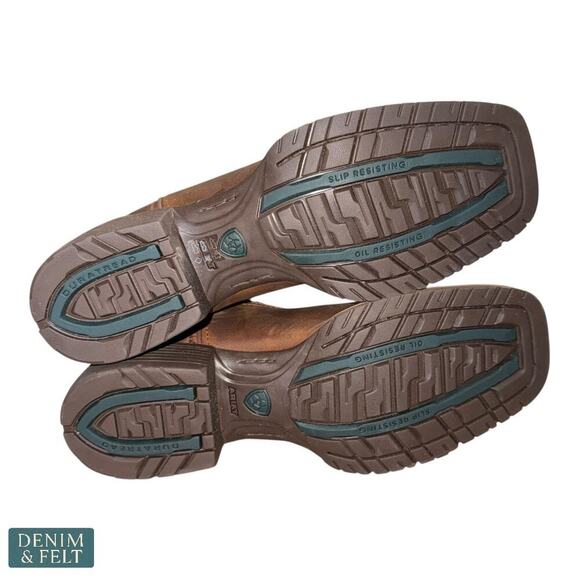 Ariat Hybrid Rancher Brown Leather Wide Square Toe Cowboy Boots Women’s 7B NEW - Picture 12 of 14